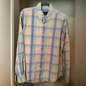 Dress Shirt mens XL pastel long sleeve button down collar by Charleston threads